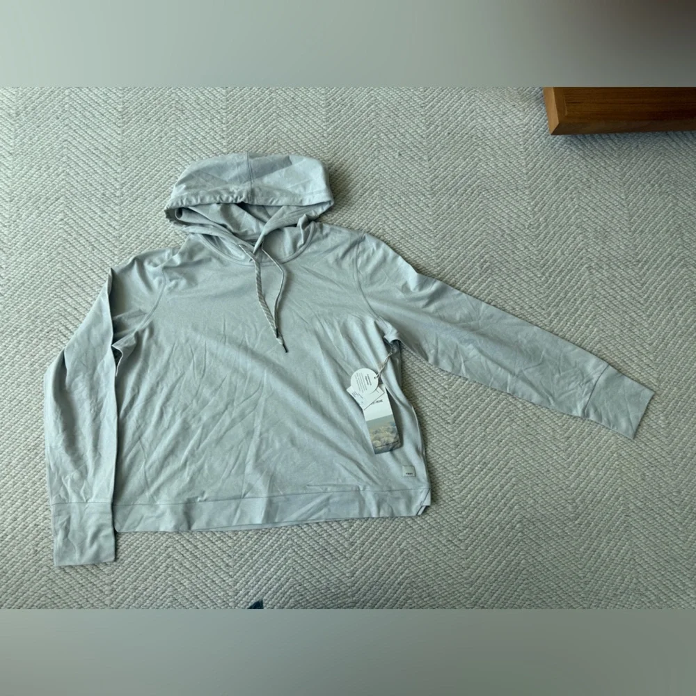 NWT Vuori Halo Essential Hoodie in Salt Heather sz L - Picture 6 of 10